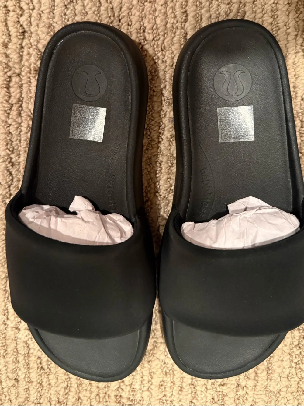 NIB Lululemon Black Slide Restful Sandals Slip-On Comfort Size 6